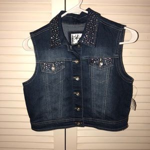 Bedazzled Denim Vest